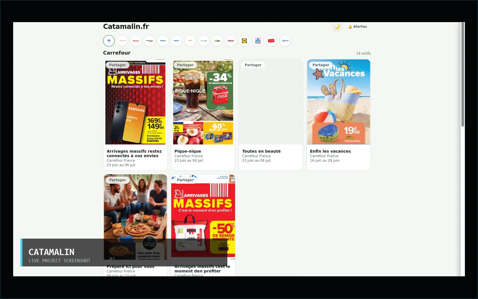 Screenshot of the Catamalin retail promotion catalogue project.
